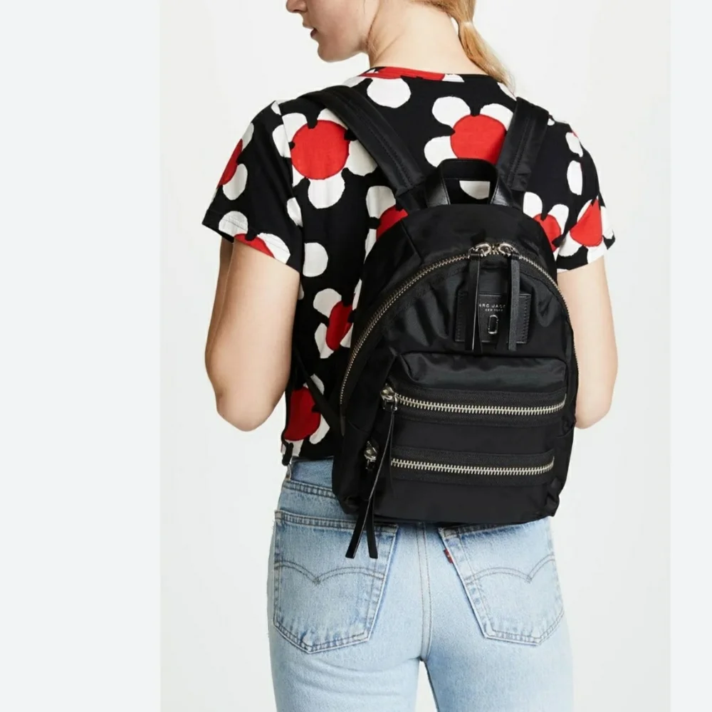 Marc Jacobs Black Backpack - Nylon Unisex Utility School Travel Luggage 13 x 9